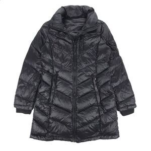 ANDREW MARC Long Packable Premium Down Coat Puffer Jacket Quilted Black Gorpcore